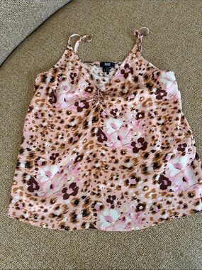 PAIGE Pink Leopard Floral Silk Cami